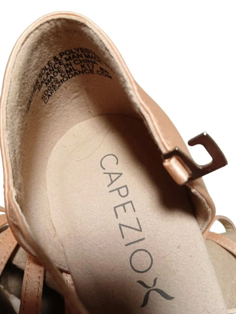 Capezio Julia Satin Strappy Ballroom Dance Heel Latin Shoes Open Toe Heels 8W - Picture 16 of 16